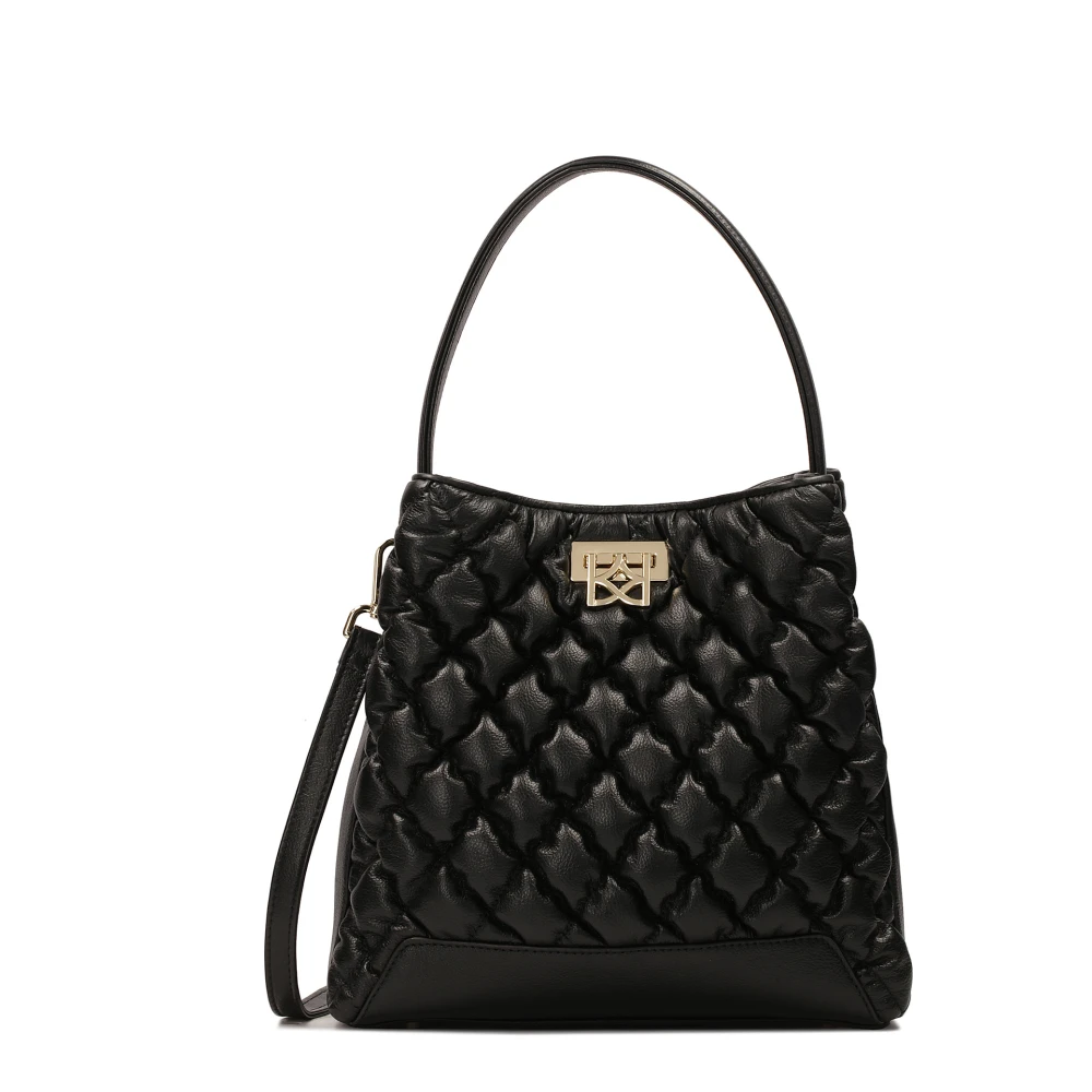 Kazar Multi-functionele tas gemaakt van zacht puff leer Black Dames