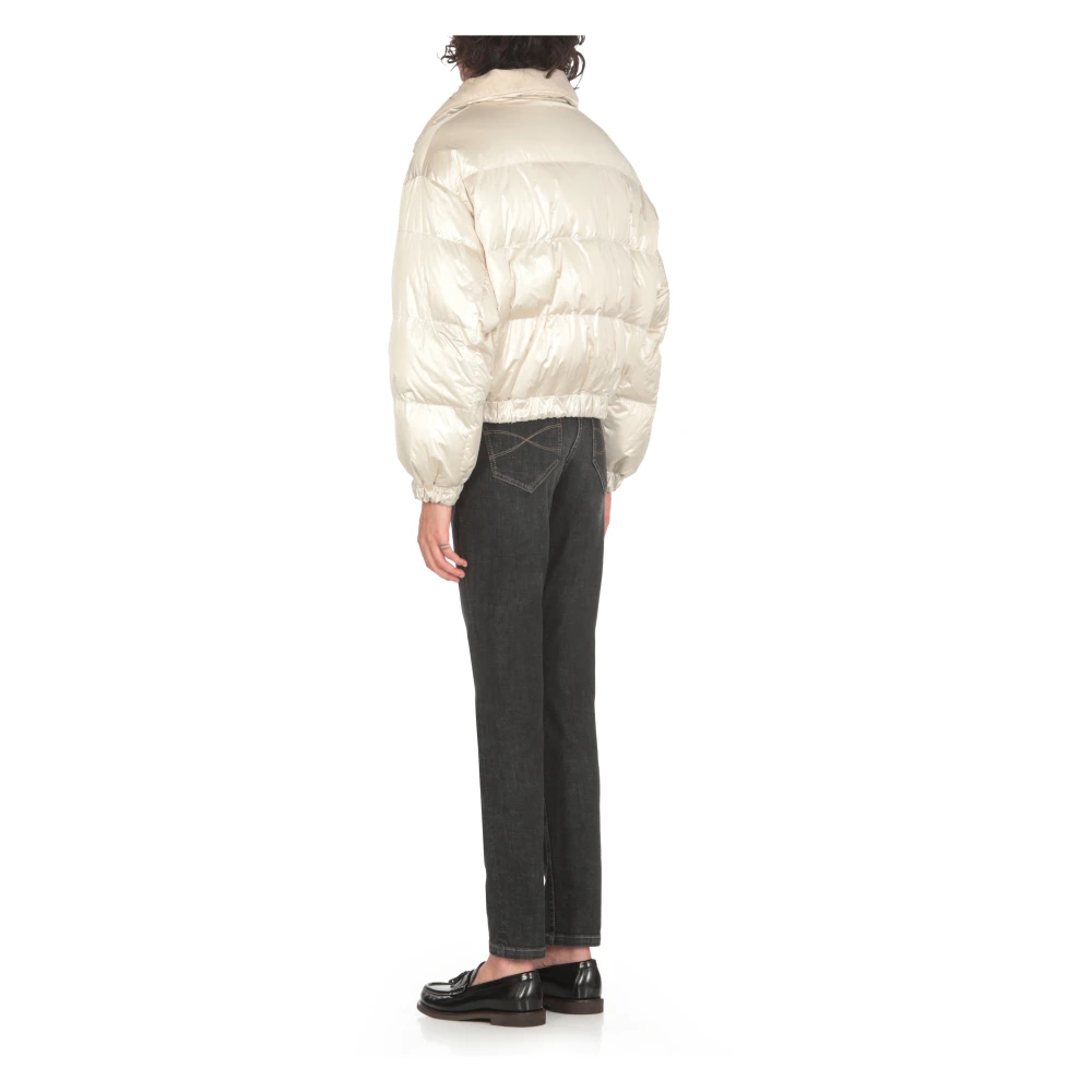BRUNELLO CUCINELLI Gewatteerd Donsjack met Messing Detail Beige Dames