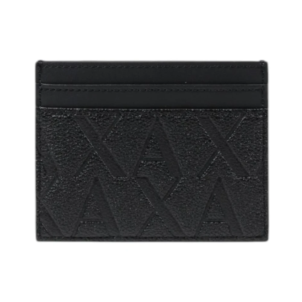 Armani Exchange Mannelijk Zwart Accessoires Heren, One Size, Polyester, Logo Kaarthouder Portemonnee