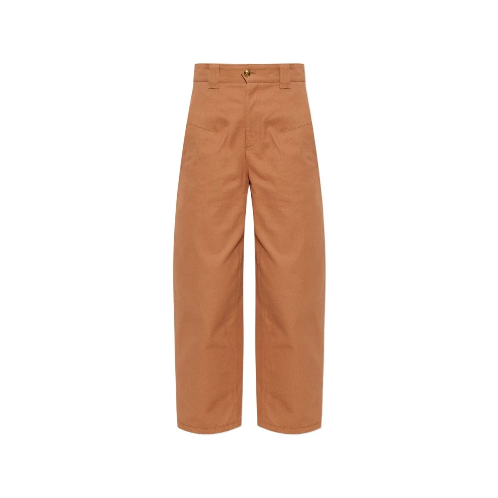 Chloé , Straight Trousers, Female, Pink, Xs, Barrel Trousers