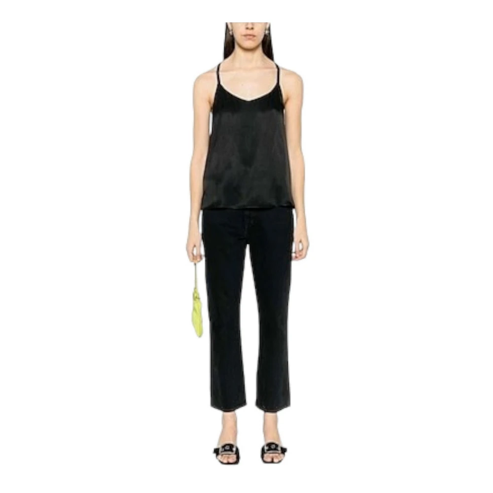 Twinset Zwart Satijn Top Black Dames