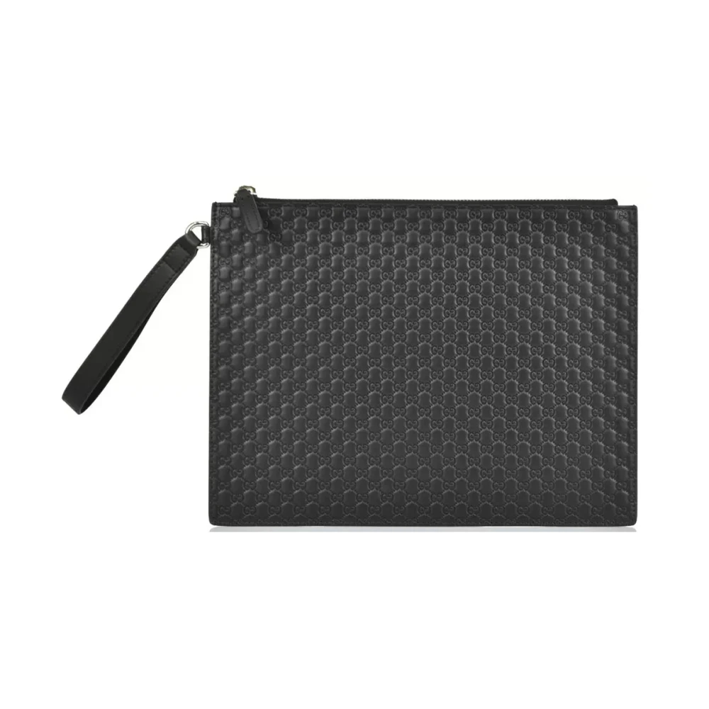 Gucci Microsima Strap Clutch Bag Black Heren