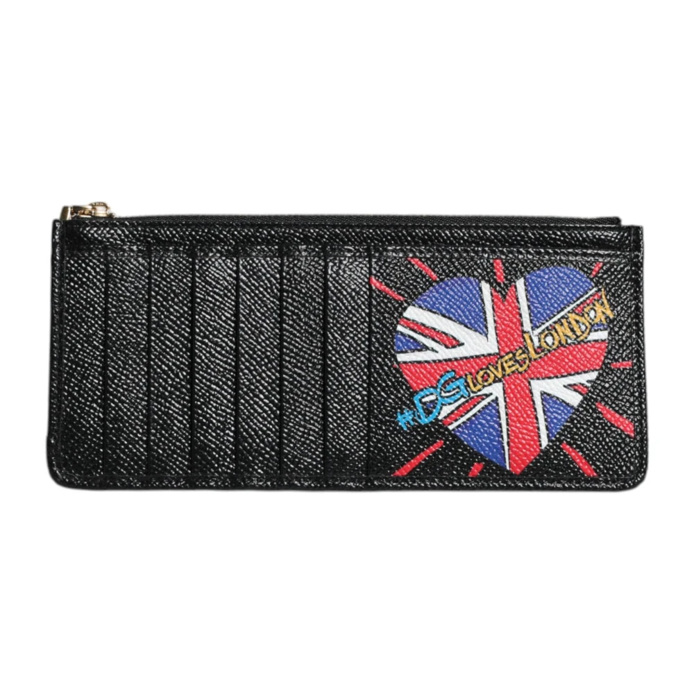 Dolce & Gabbana Women's Black Leather Cardholder Wallet With Zipper