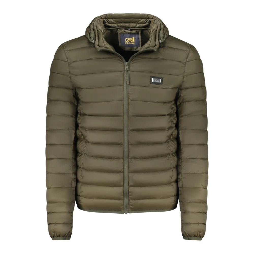 Cavalli Class Men's Green Winter Jackets, 2XL, Long-Sleeved Jacket With Removable Hood