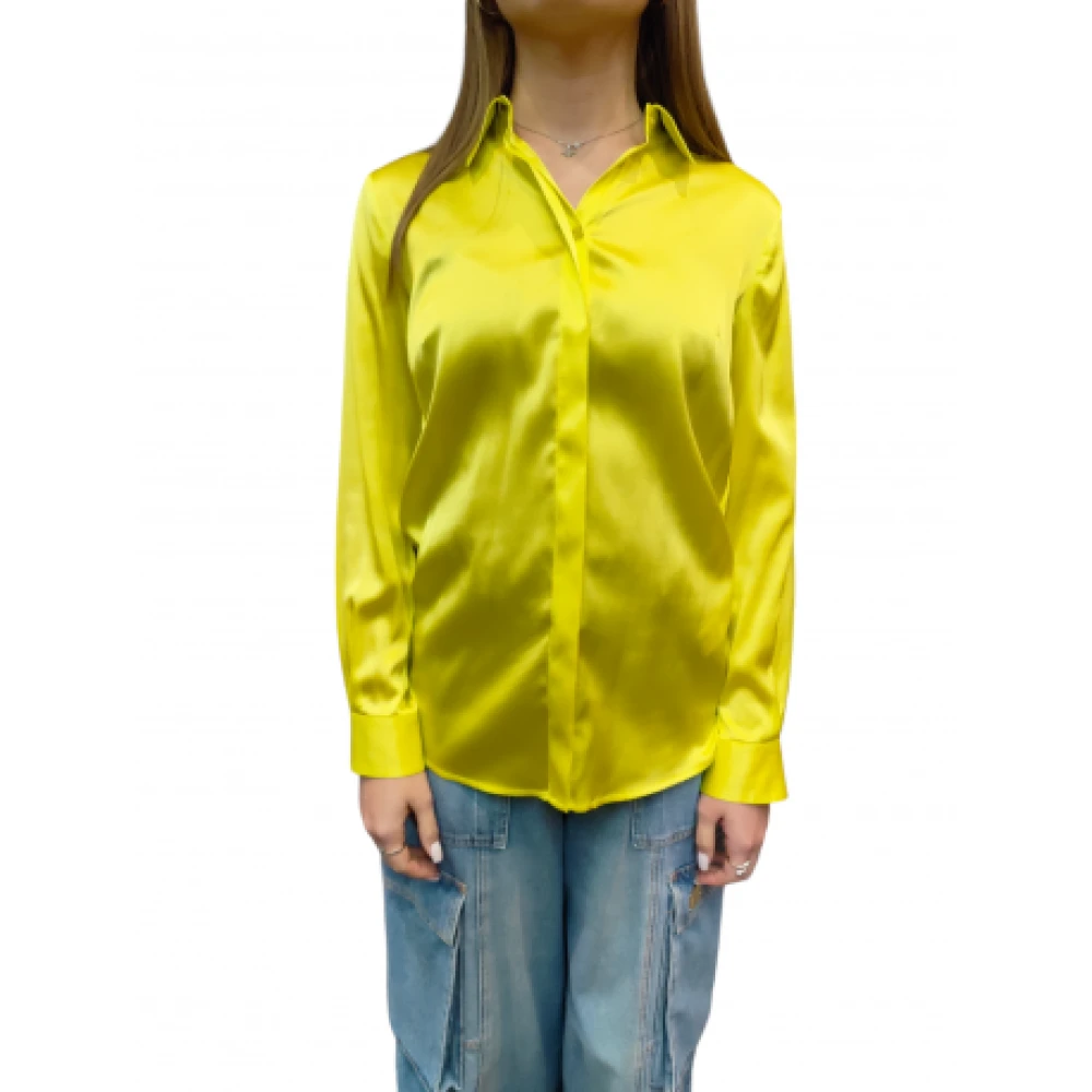 Elisabetta Franchi Gele Zijden Blouse Cedro Model Yellow Dames
