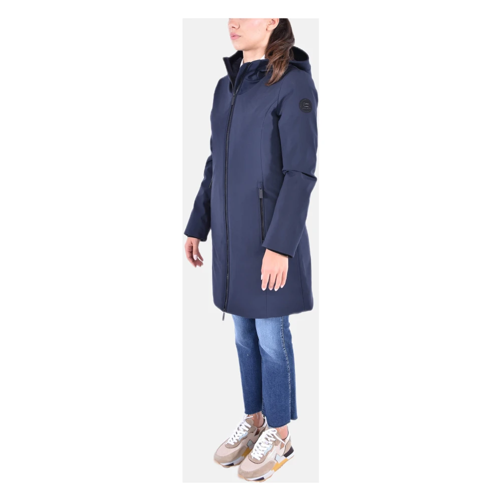 Woolrich Tech Softshell Dons Parka met Vrouwelijke Silhouet Blue Dames