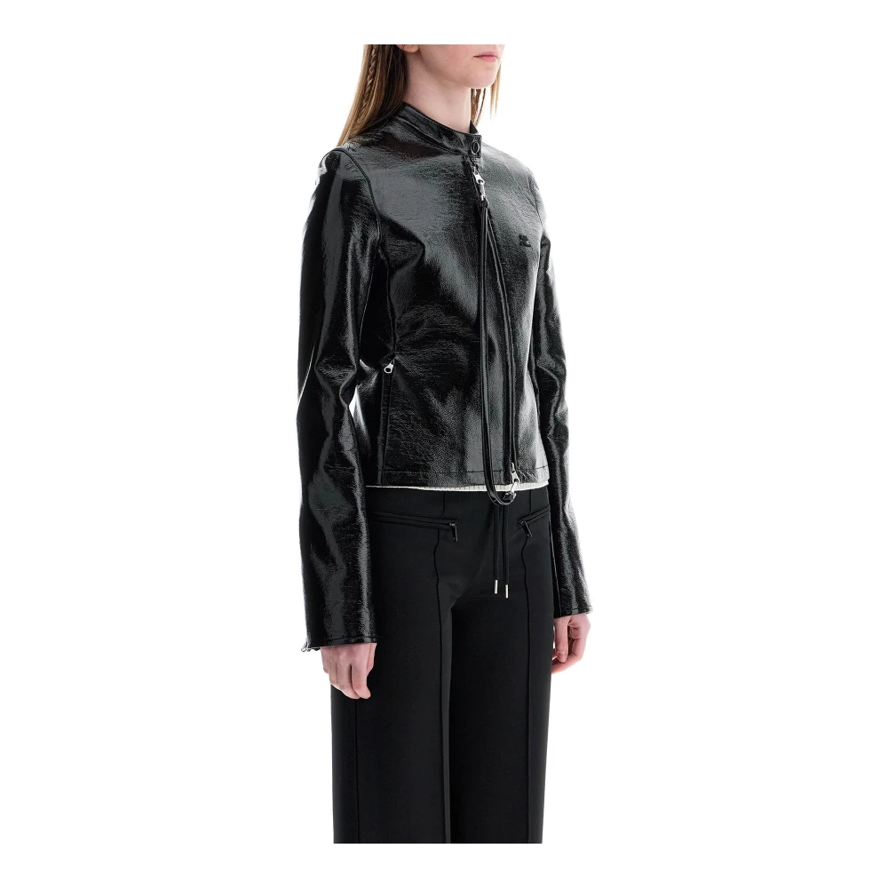 Courrèges Zwarte Katoenen Ritsjas Black Dames