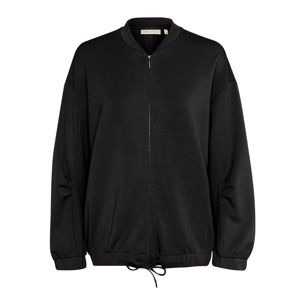 InWear Zwarte Bomber Sweatshirt met Rits Black Dames