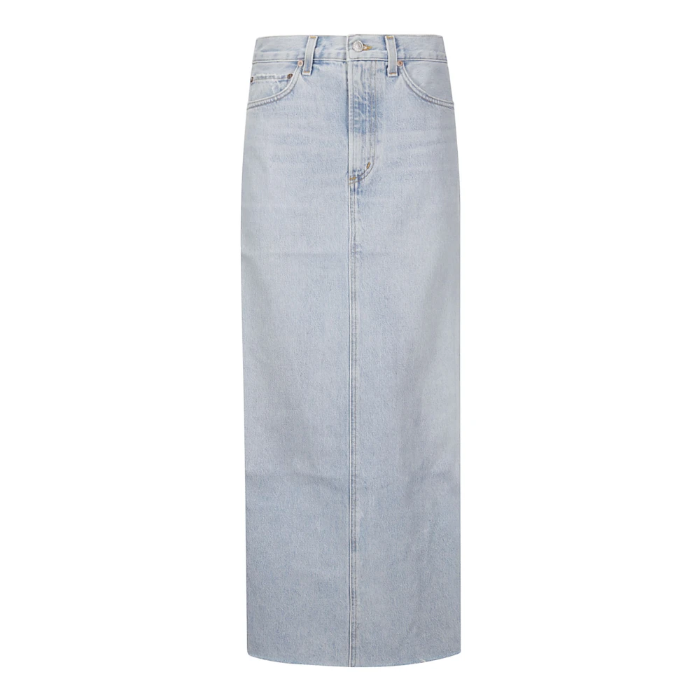 Agolde Blauwe Denim Jeans Lange Rok Blue Dames