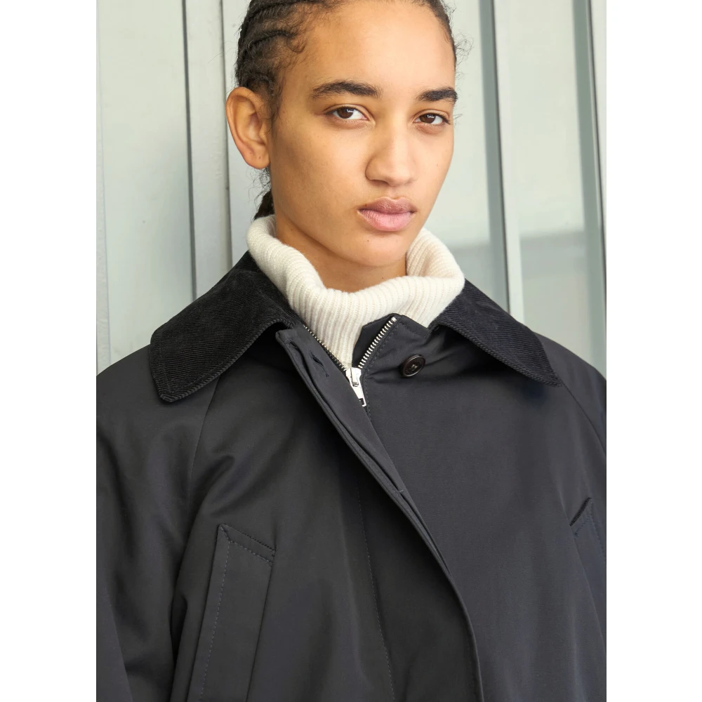 Skall Studio Waterafstotende Katoenen Jas Black Dames