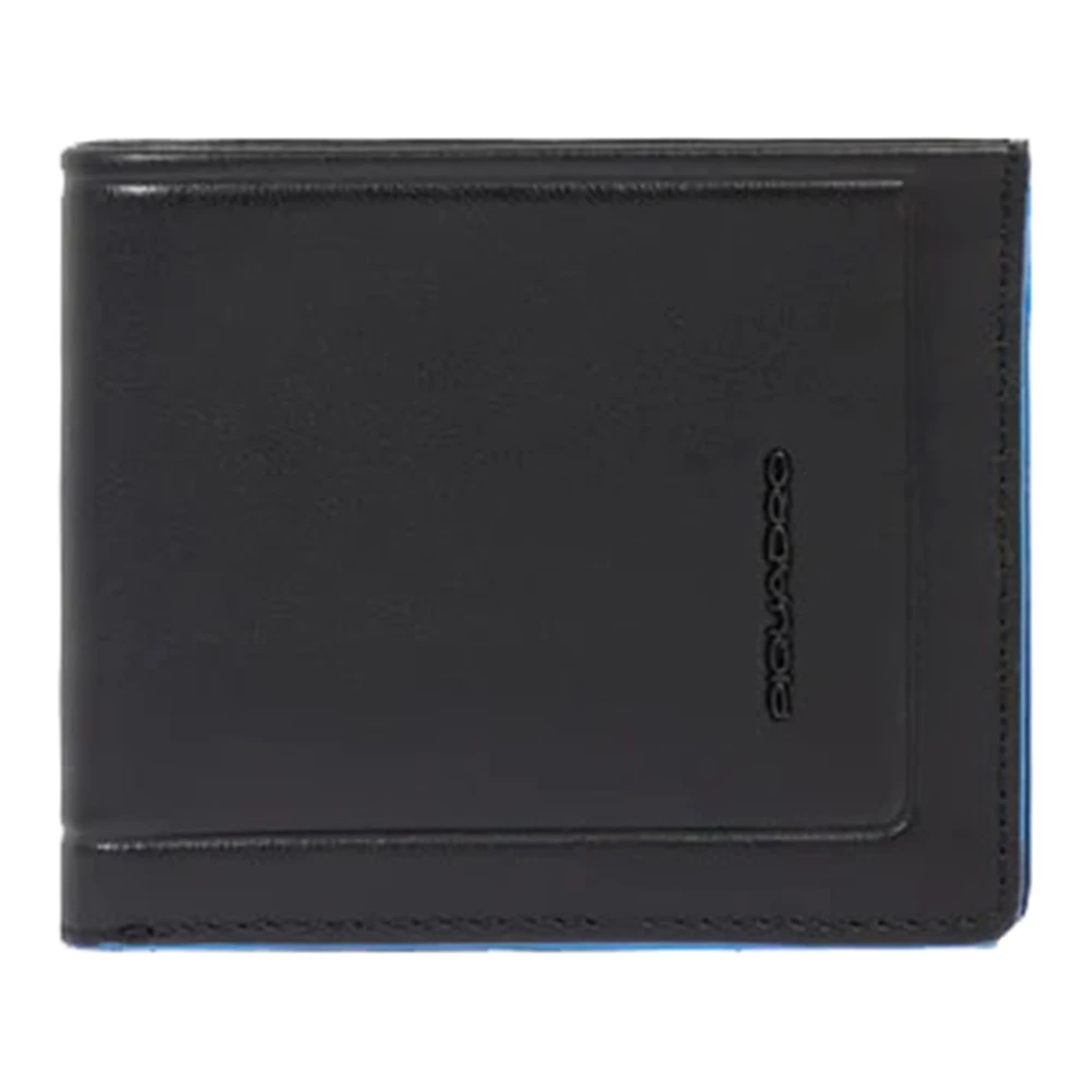 Piquadro Zwarte leren portemonnee Black Heren