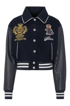 College Bomber Teddy i ull och läder