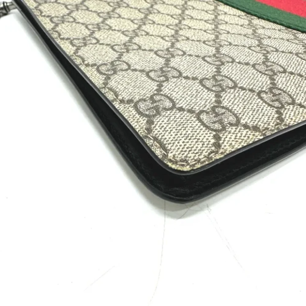 Gucci Vintage Pre-owned Canvas clutches Beige Dames