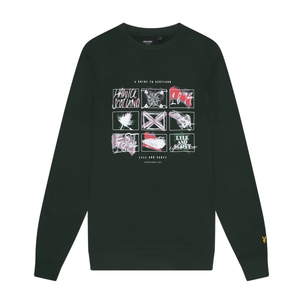 Lyle & Scott Middenlagen Een Gids Voor Schotland Sweatshirt Green Heren