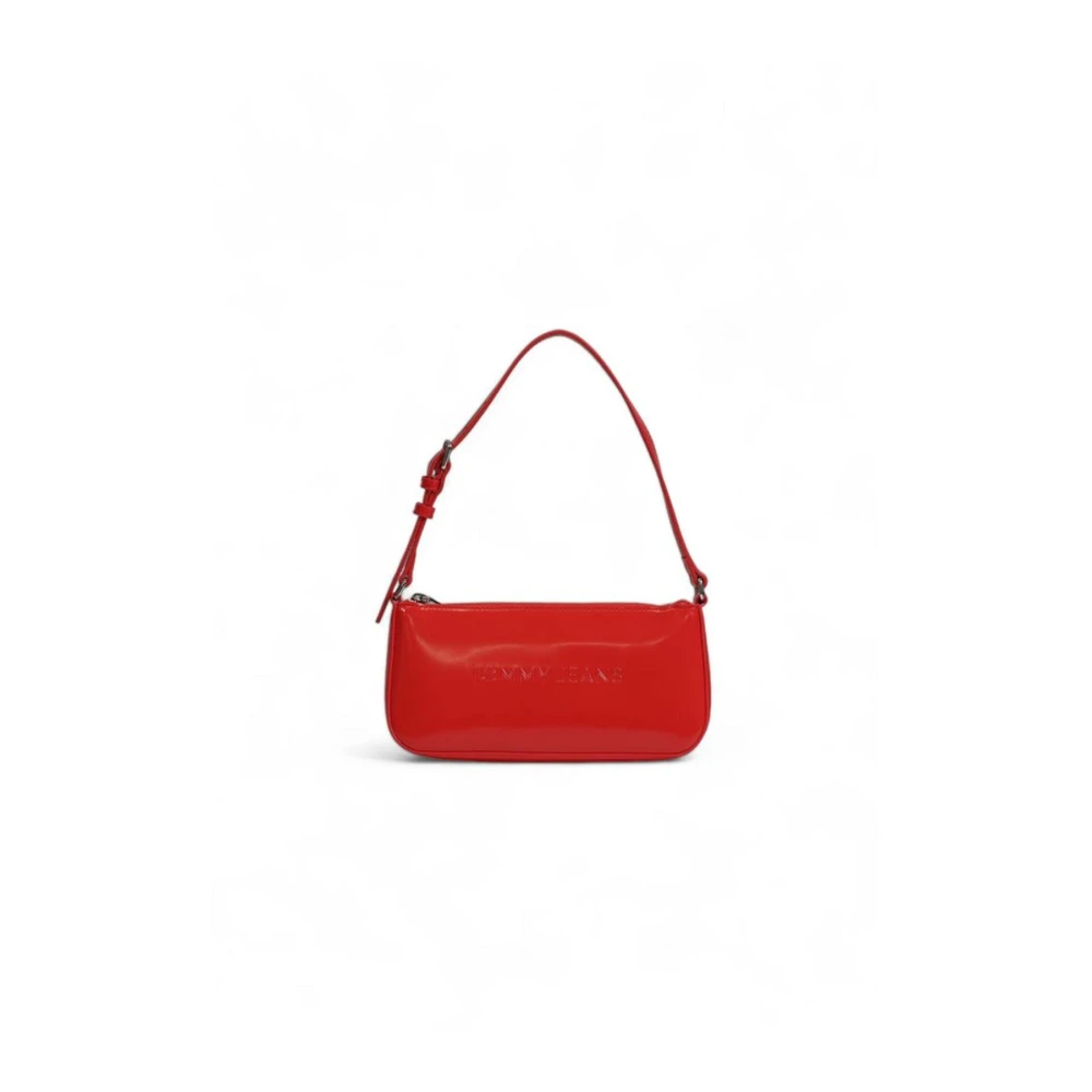 Tommy Hilfiger Stijlvolle Polyethyleen Handtas voor Vrouwen Red Dames