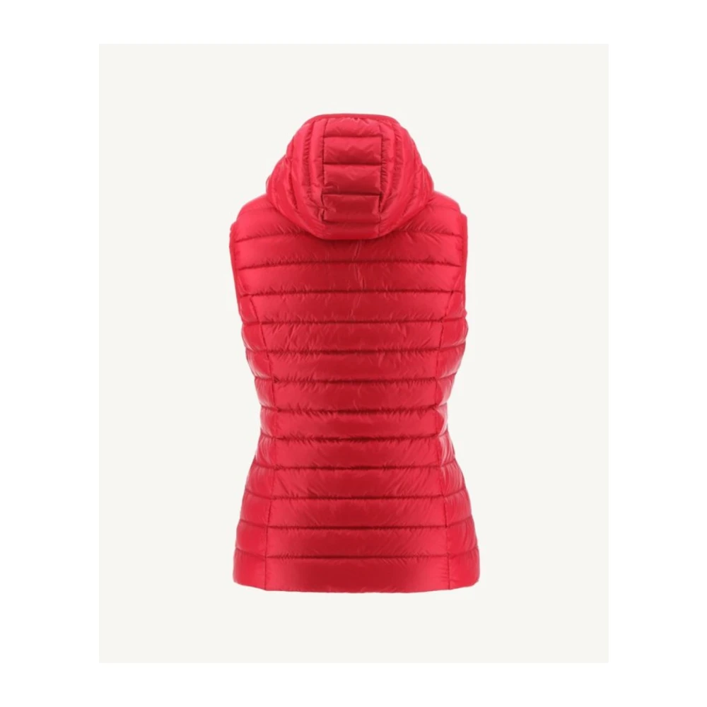 Jott Rode mouwloze gewatteerde jas met capuchon Pink Dames