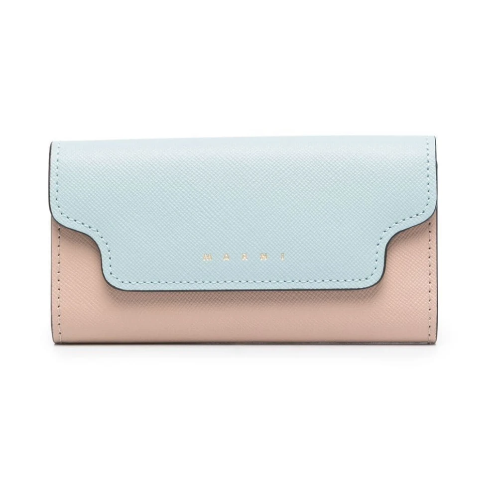 Marni Green Keychains, Female, One Size, Aquamarine Leather Keyholder Wallet