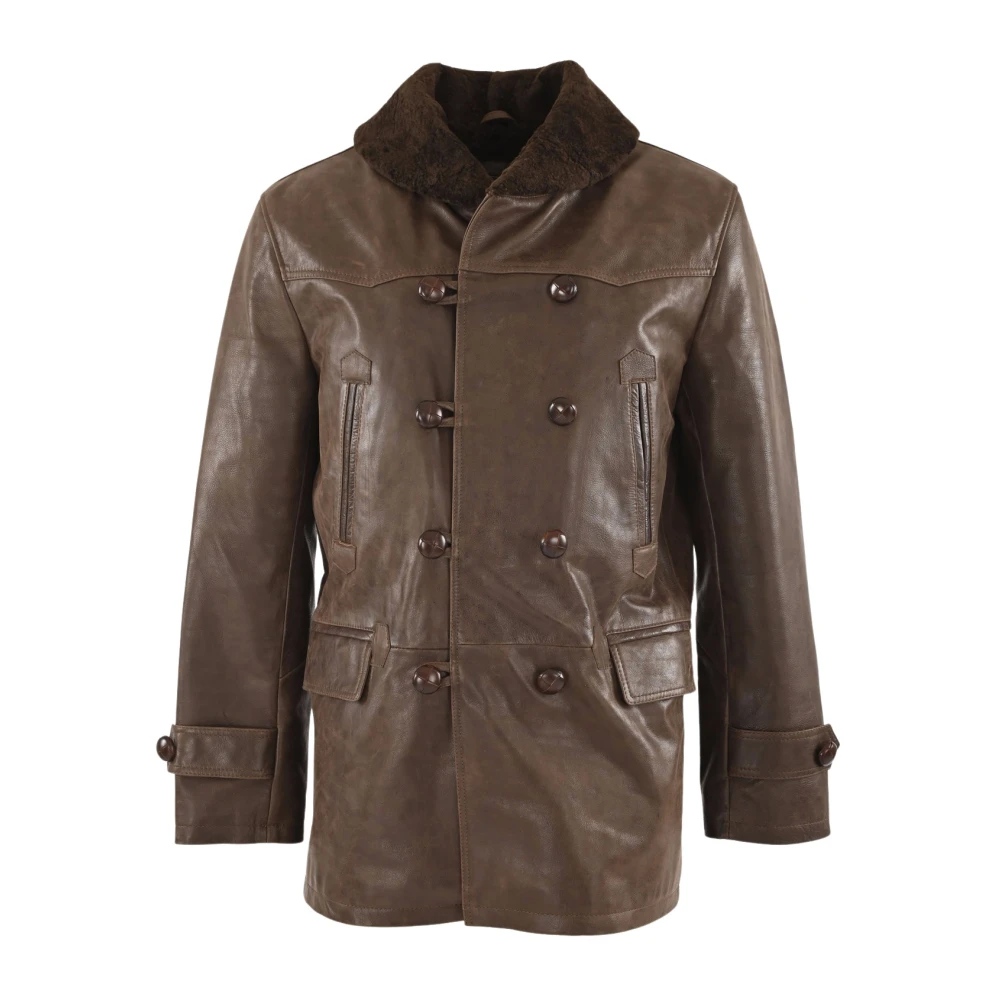 La Canadienne Bruine Schapenvacht Shearling Jas Brown Heren