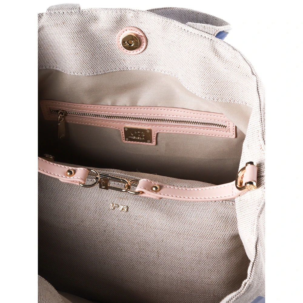 V73 Katoenen Shopper Tas met Afneembare Band Blue Dames
