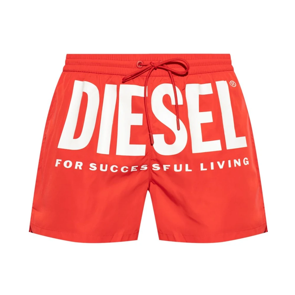 Diesel Röd Sea Tryckt Baddräkt Red, Herr