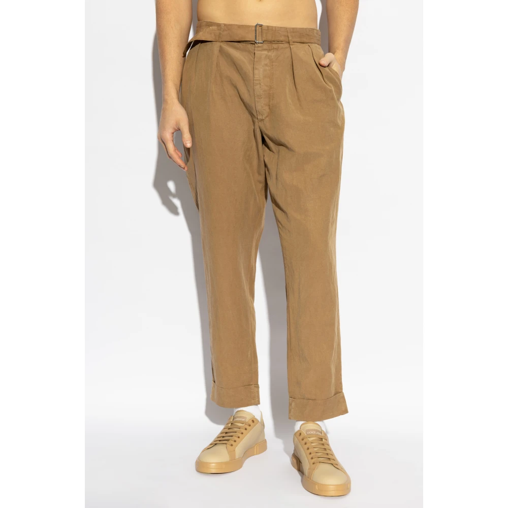 Officine Générale Broek met opgerolde pijpen Beige Heren
