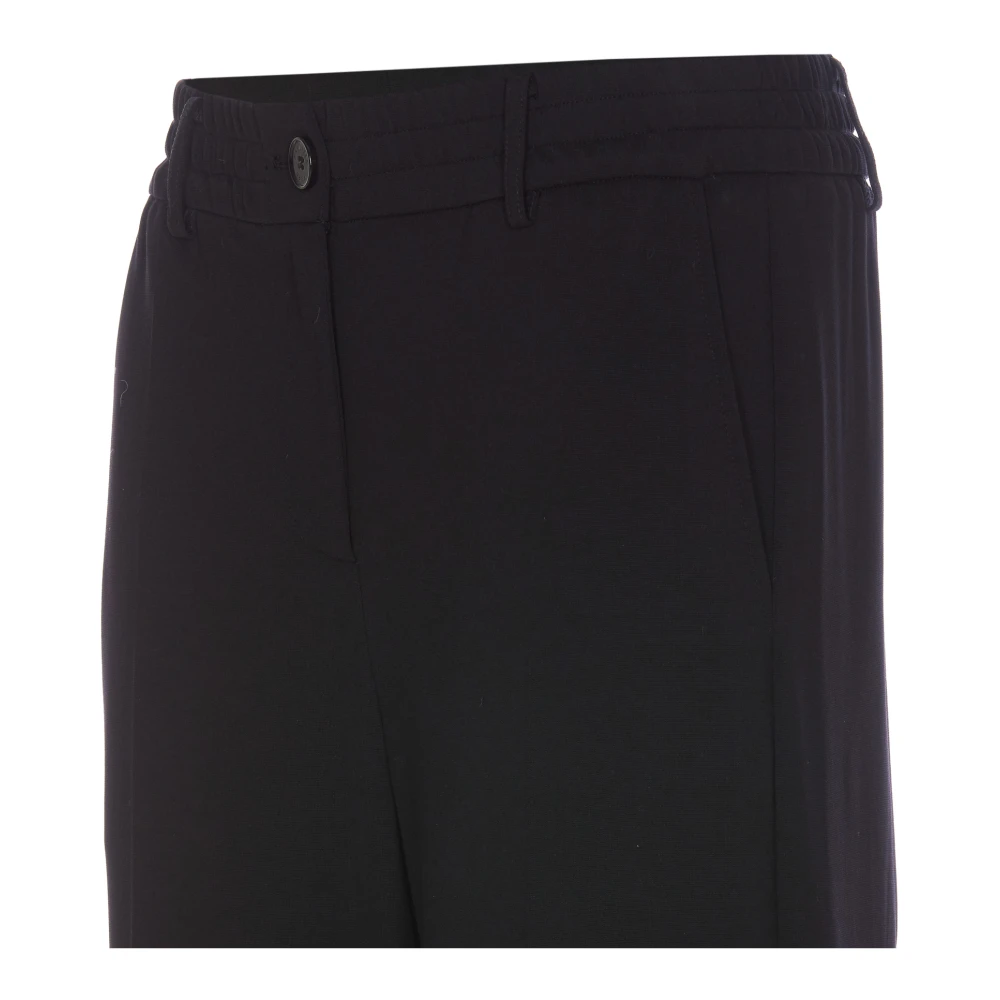 PATRIZIA PEPE Zwarte elastische broek met zakken Black Dames