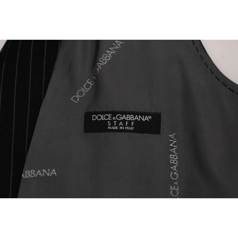 Dolce & Gabbana Elegante Gestreepte Vest Black Heren