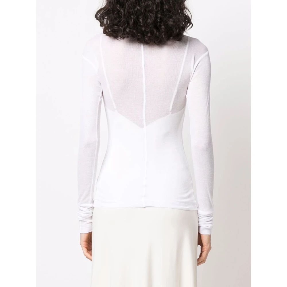 Bite Studios Witte Katoenen Crew Neck T-shirt White Dames