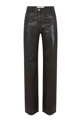 Lösa jeans med laminerad effekt