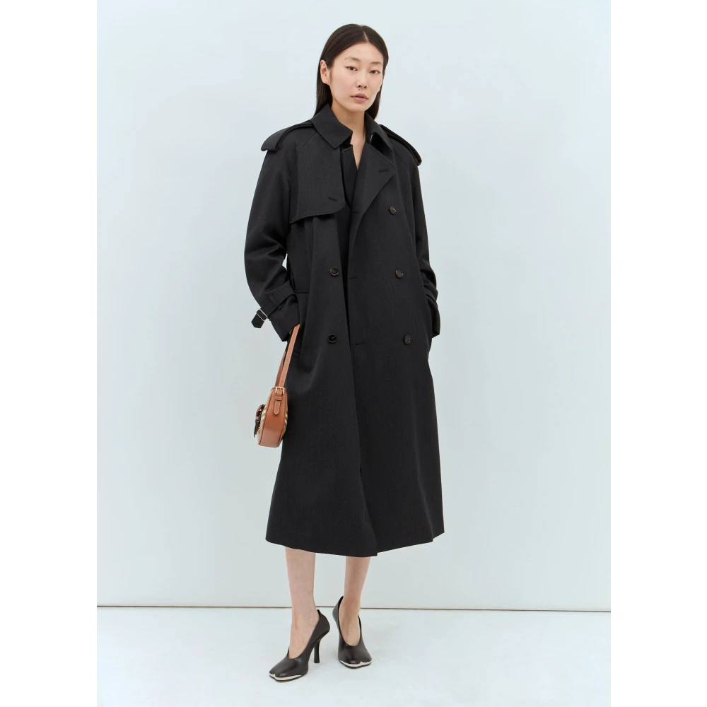Burberry Wollen Trenchcoat Gray Dames