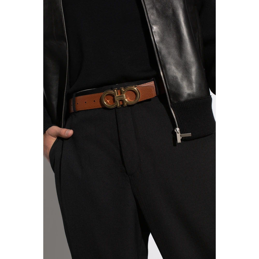 Salvatore Ferragamo Omkeerbare riem Brown Heren
