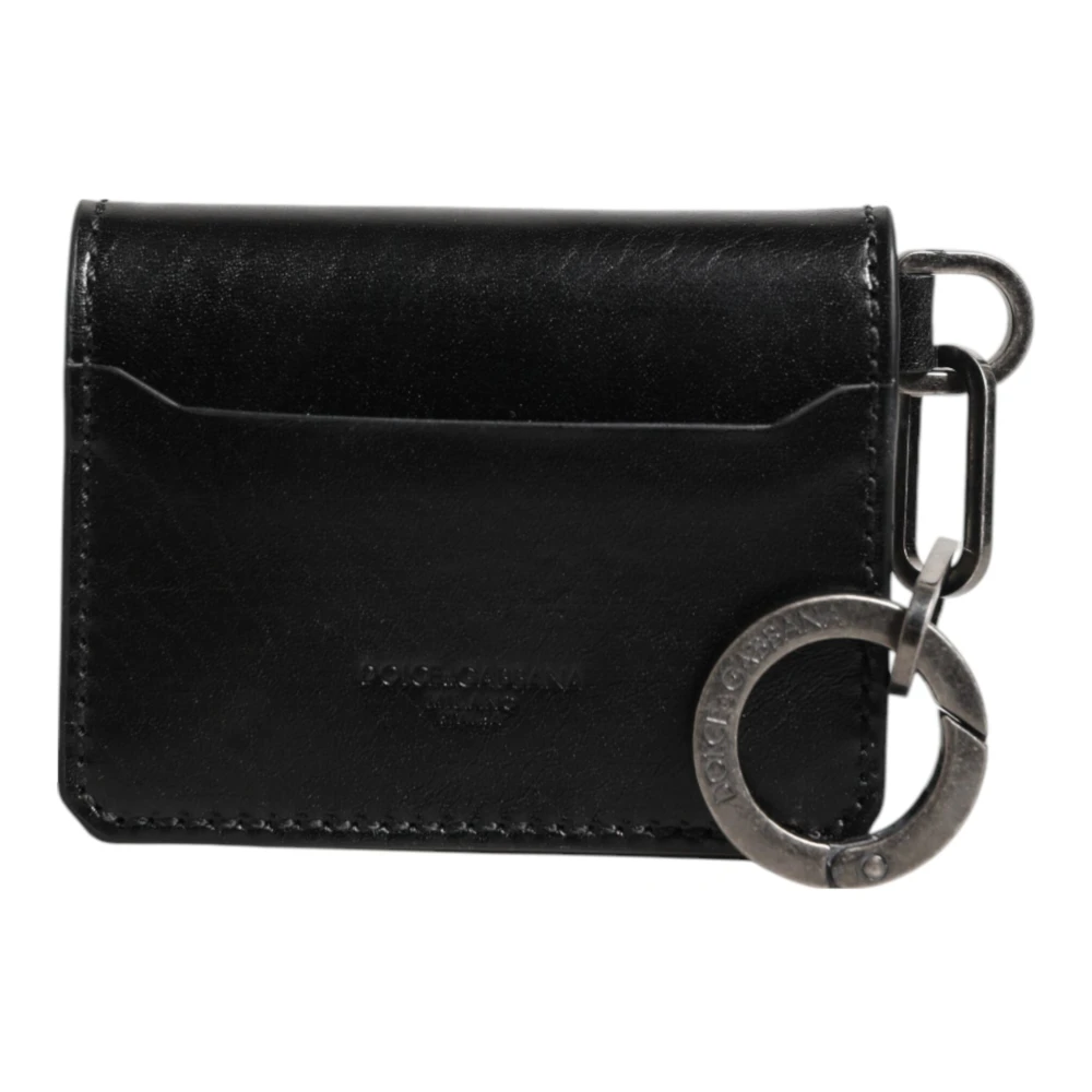 Dolce & Gabbana Unisex Zwart Accessoires One Size, Leer, Kaarthouder Portemonnee