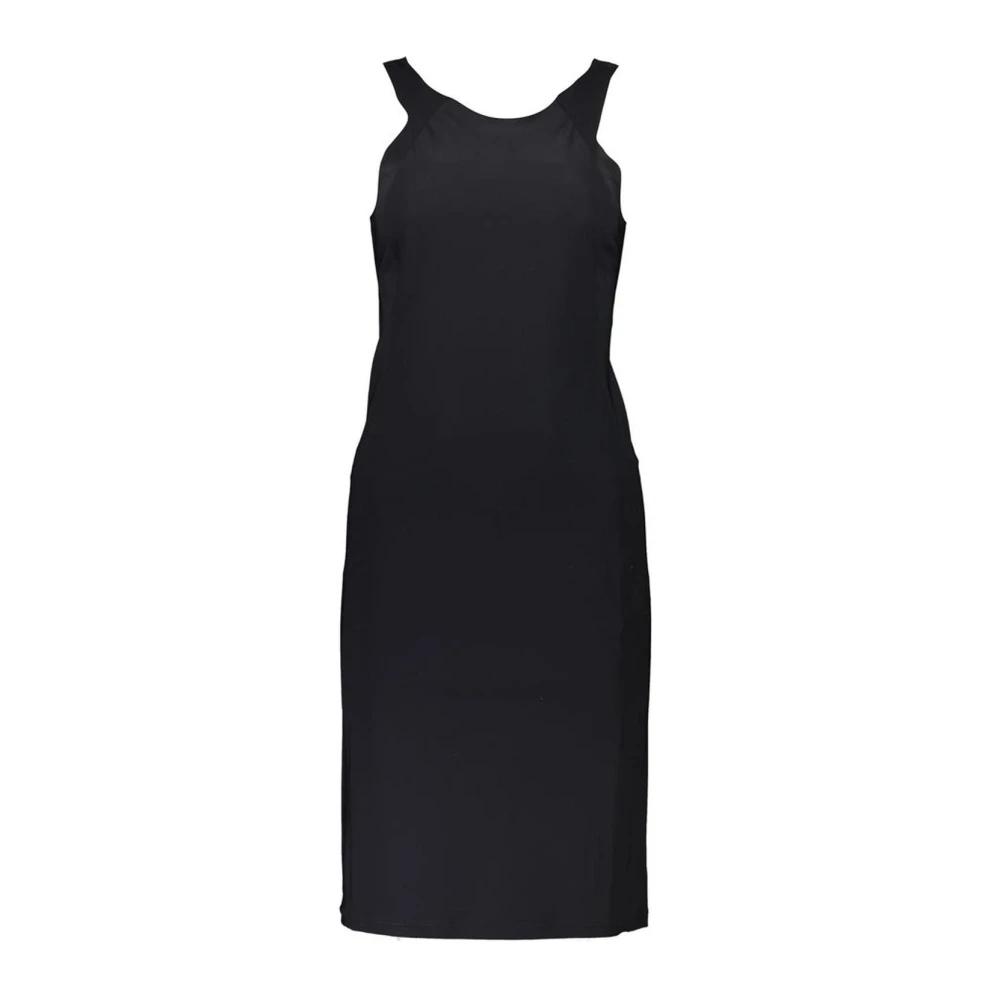 Patrizia Pepe Women's Black Midi Dresses, Xs, Logo Detail Sleeveless Dress