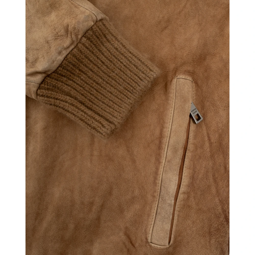 Giorgio Brato Vintage Gewassen Leren Jas Brown Heren