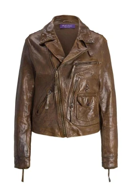 Distressed Leather Moto Jacket