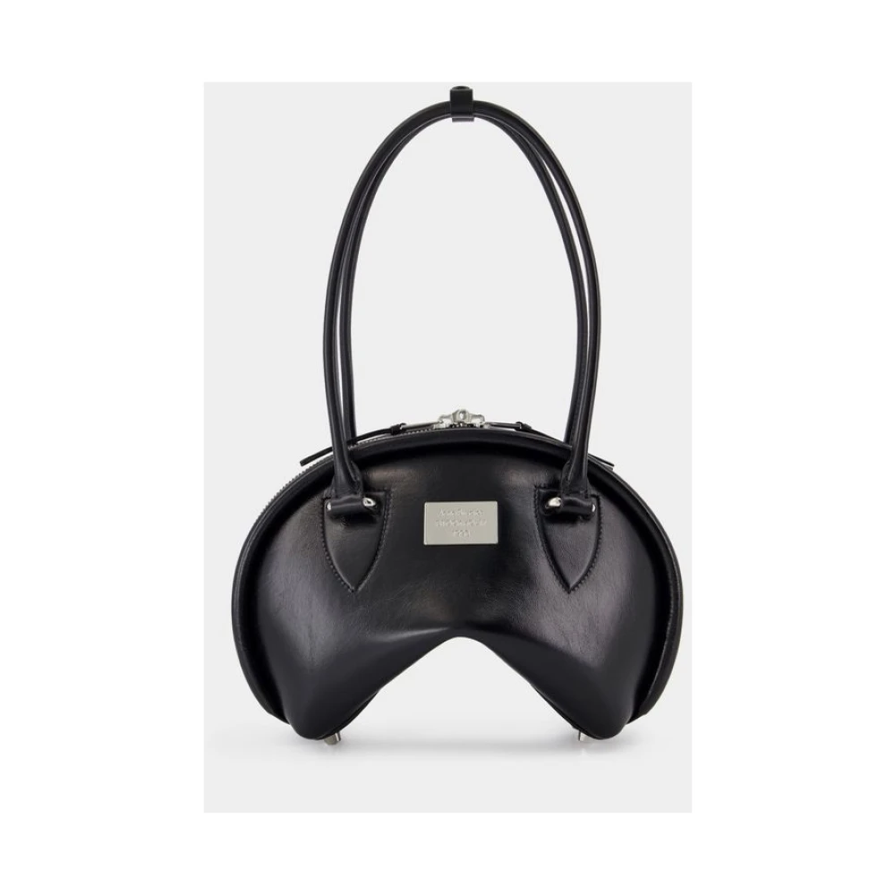 Acne Studios Zwarte Leren Mini Schoudertas Black Dames