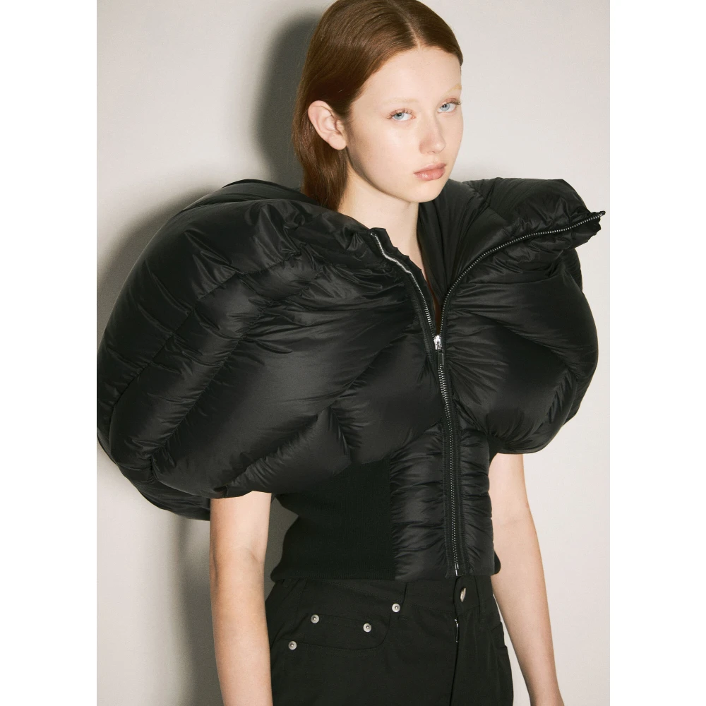 Rick Owens Gewatteerd Vest met Sjaalkraag Black Dames