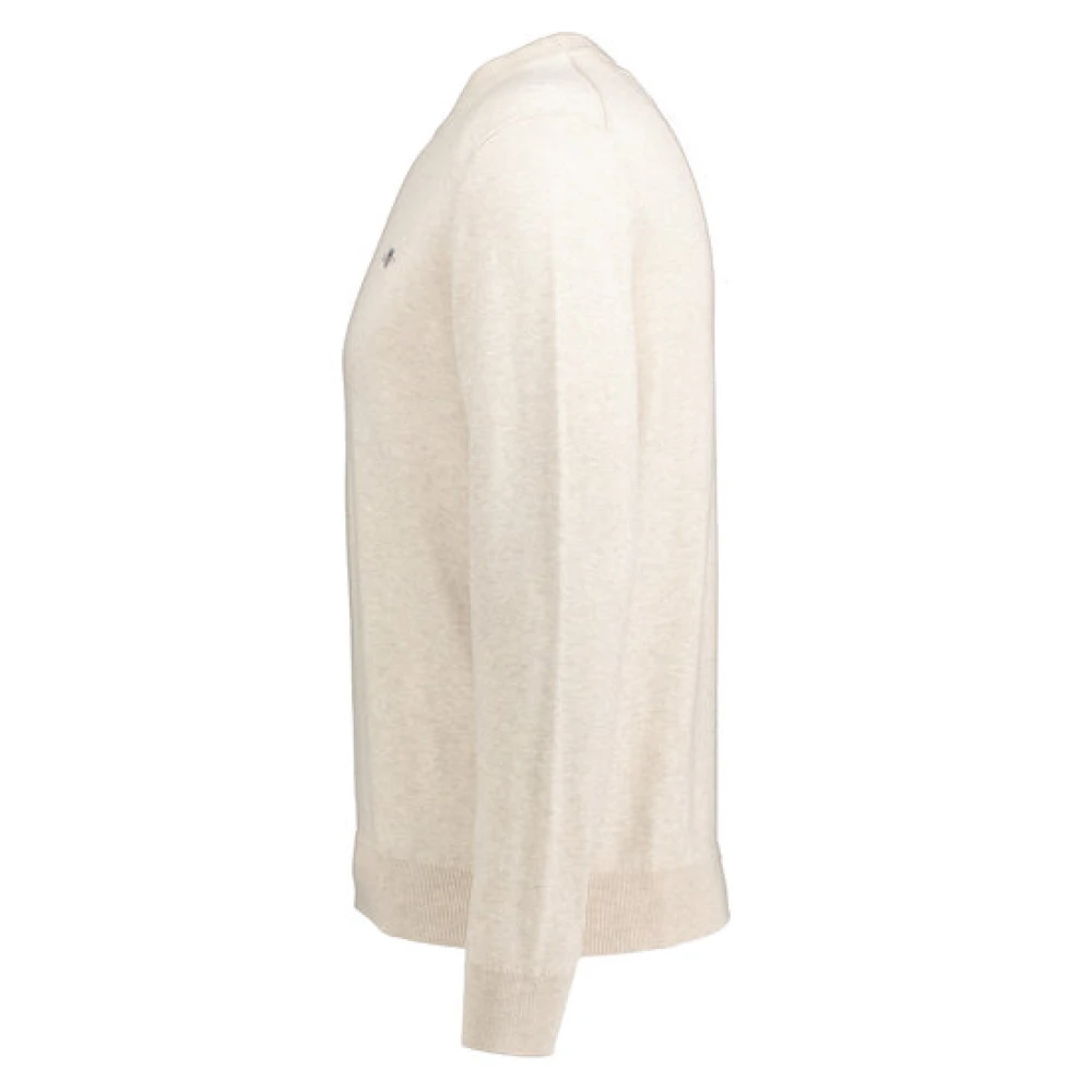 Gant Klassieke katoenen C-hals Beige Heren