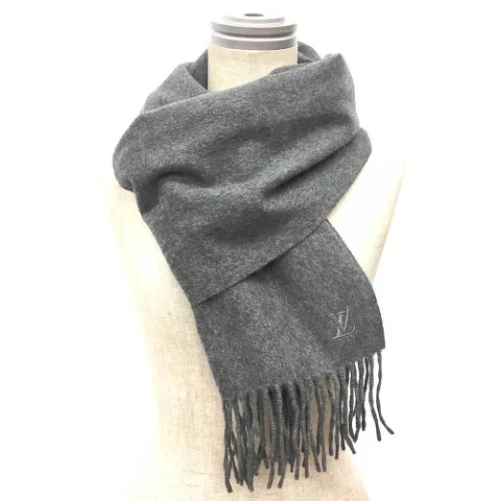 Louis Vuitton Vintage Pre-owned Cashmere scarves Gray Unisex