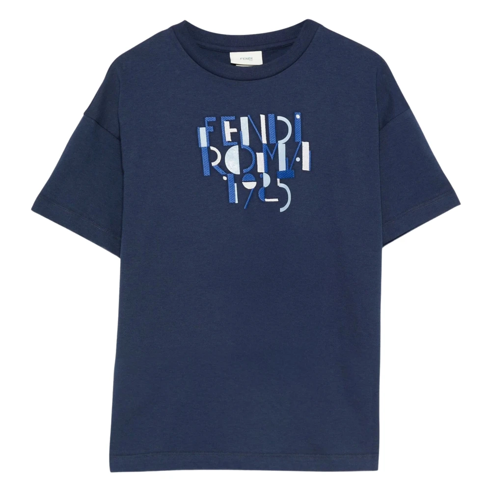 Fendi Boys Blue Logo T-Shirt - Kids Short Sleeve T-Shirts - 5 Y - Kids