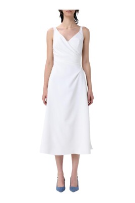 red-v-neck-midi-dress