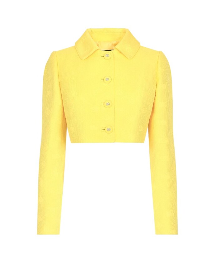 veste-courte-jaune-en-jacquard-monogramme