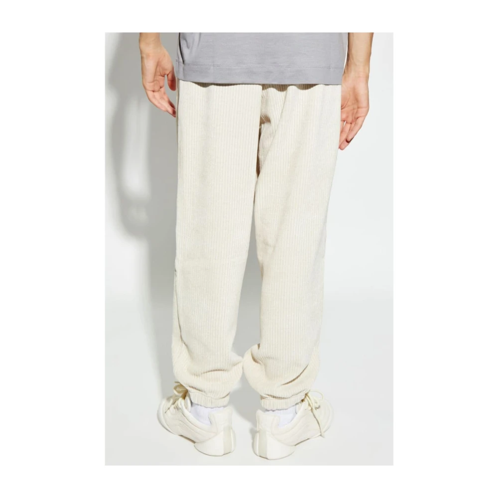 Emporio Armani Witte Corduroy Pull-On Broek White Heren