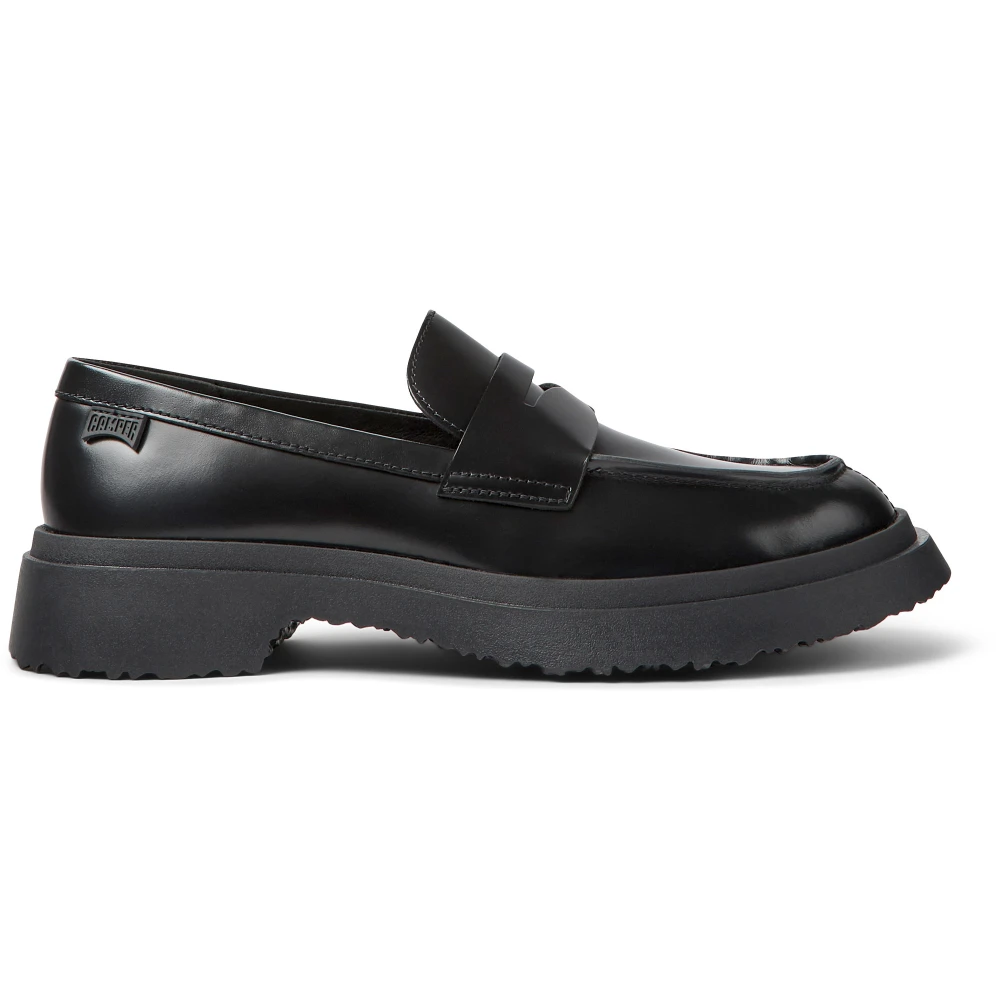 Camper, Schoenen , Dames, Zwart, 38 EU, Leer, Asymmetrische Leder Loafers