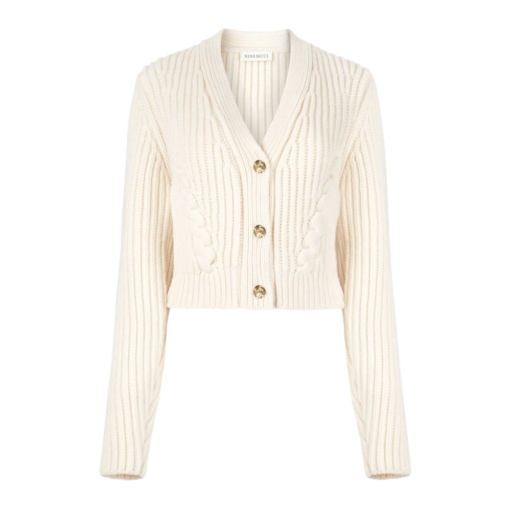 Nina Ricci Beige V-hals Gebreide Vest Beige Dames