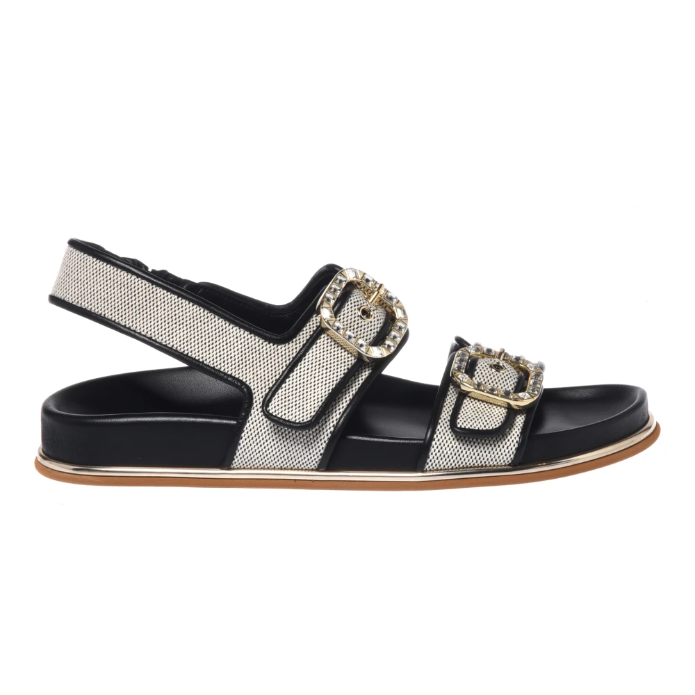 Baldinini Vrouw Beige Schoenen Dames, 38 Eu, Leer, Canvas Sandaal