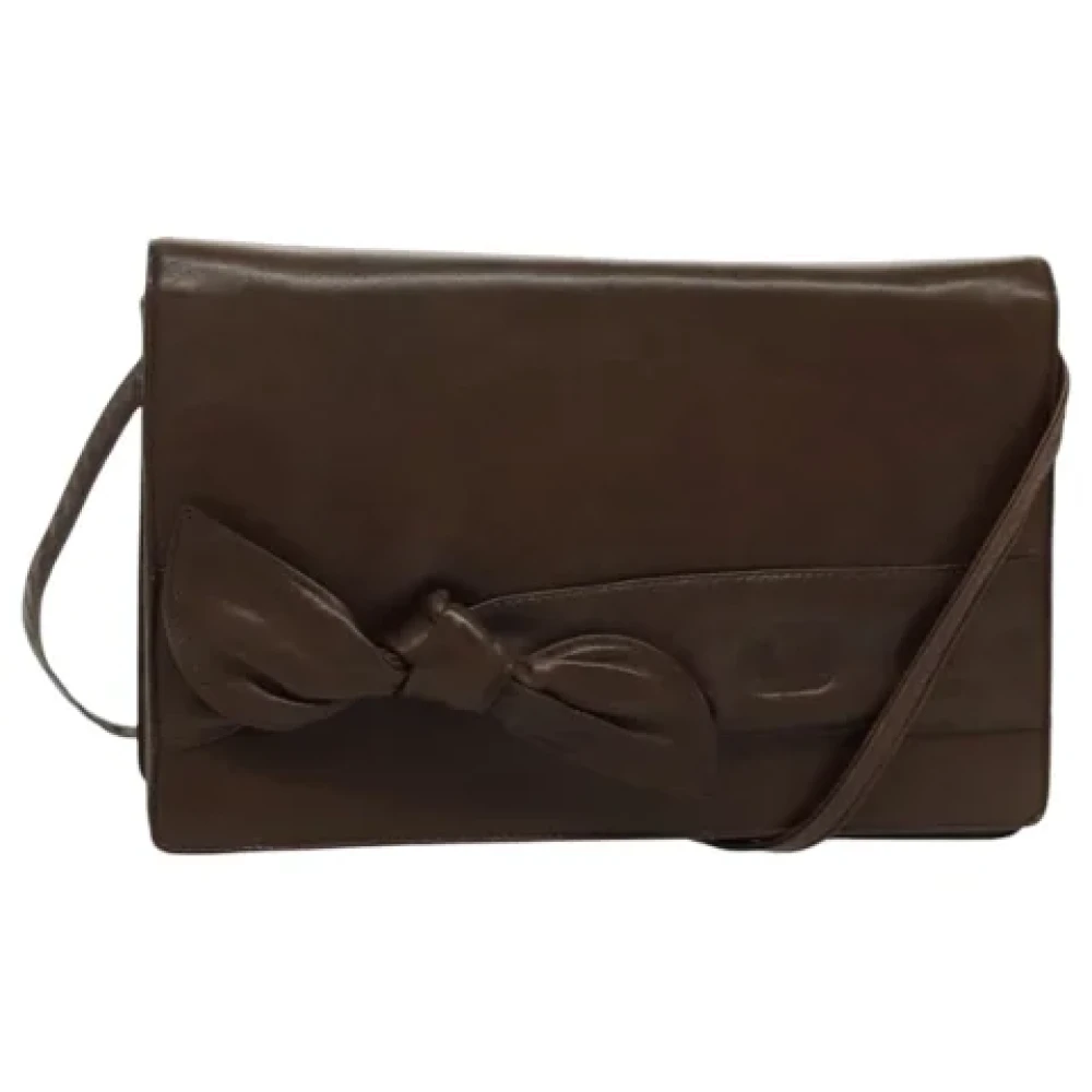 Valentino Vintage Pre-owned Leather crossbody-bags Brown Dames