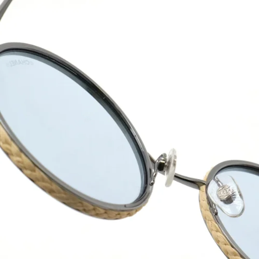 Chanel Vintage Pre-owned Glass sunglasses Blue Dames