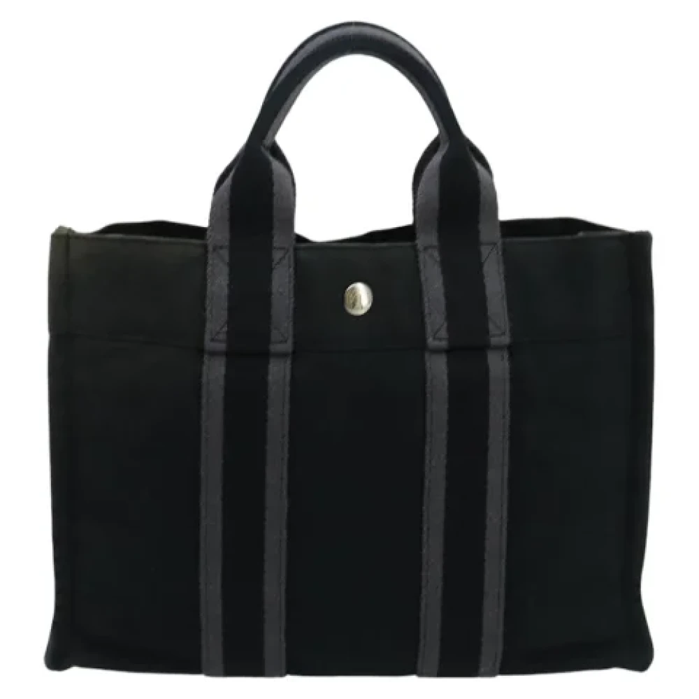 Hermès Vintage Pre-owned Canvas handbags Black Dames
