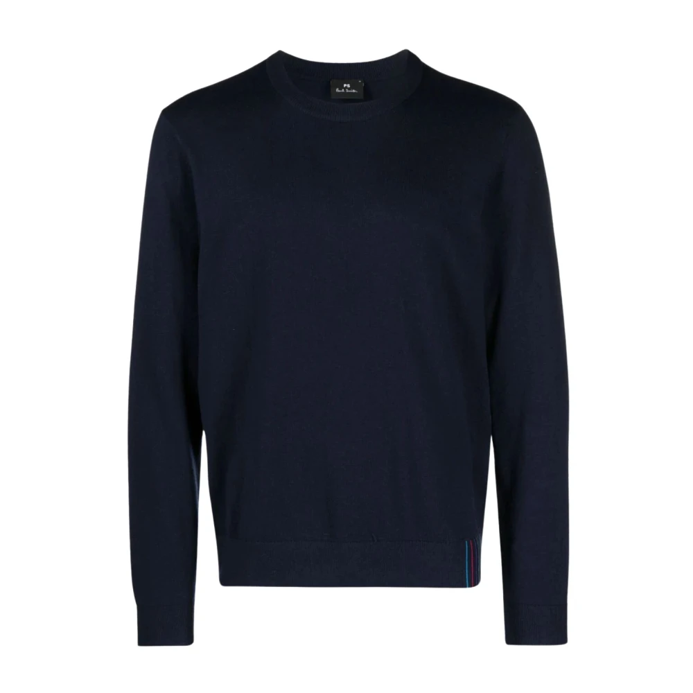 PS By Paul Smith Round-neck Knitwear Blue Heren